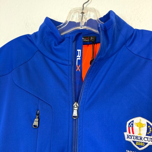 Ralph Lauren RLX Vest Mens Large Golf Blue Orange Zip Performance Ryder Cup 2020 - Picture 4 of 13